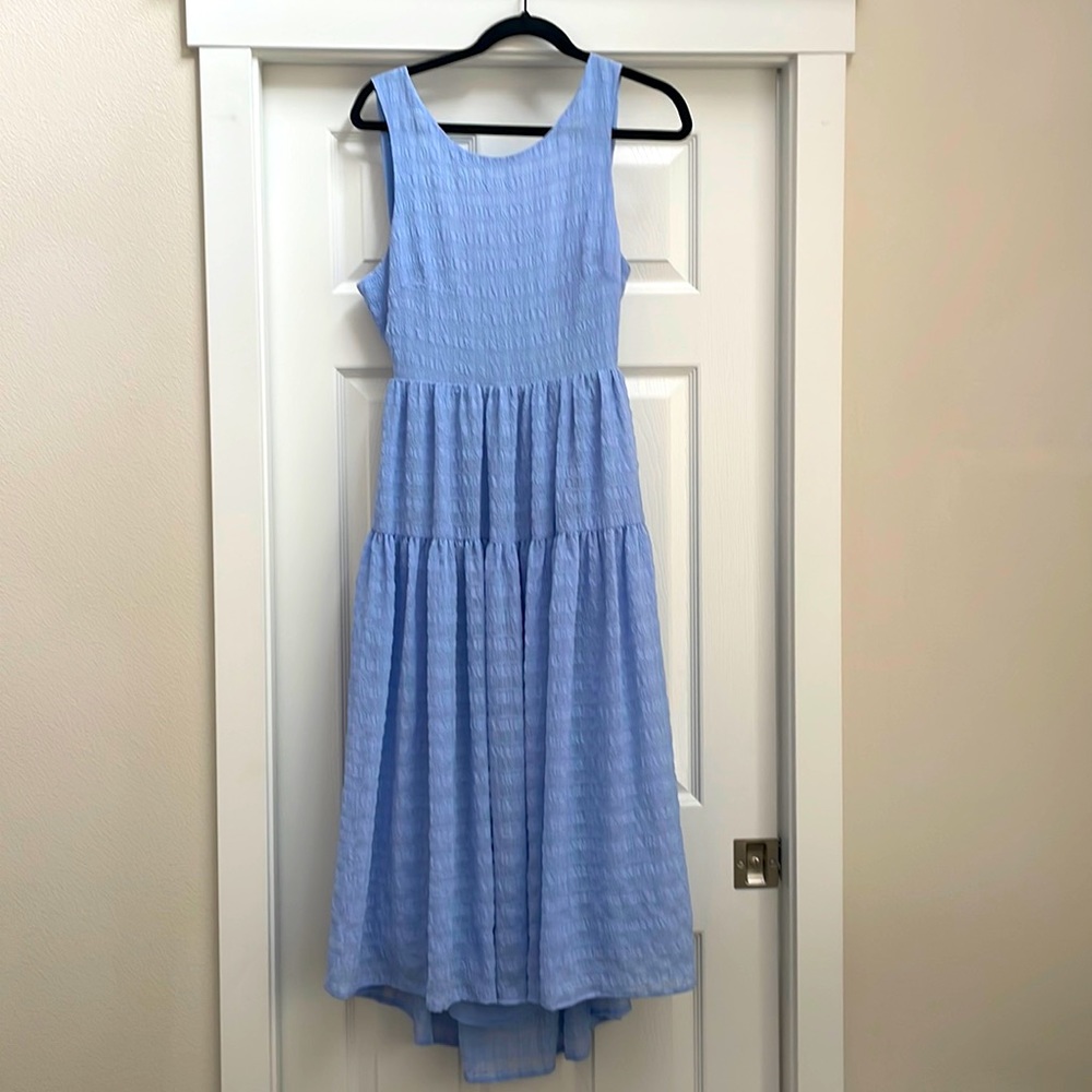 Baby blue backless midi dress